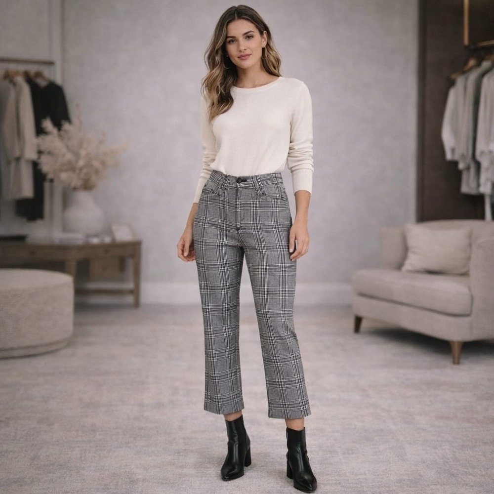 Joe's Pants Jeans Women's Callie High Rise Cropped Bootcut Cavendish Check 27